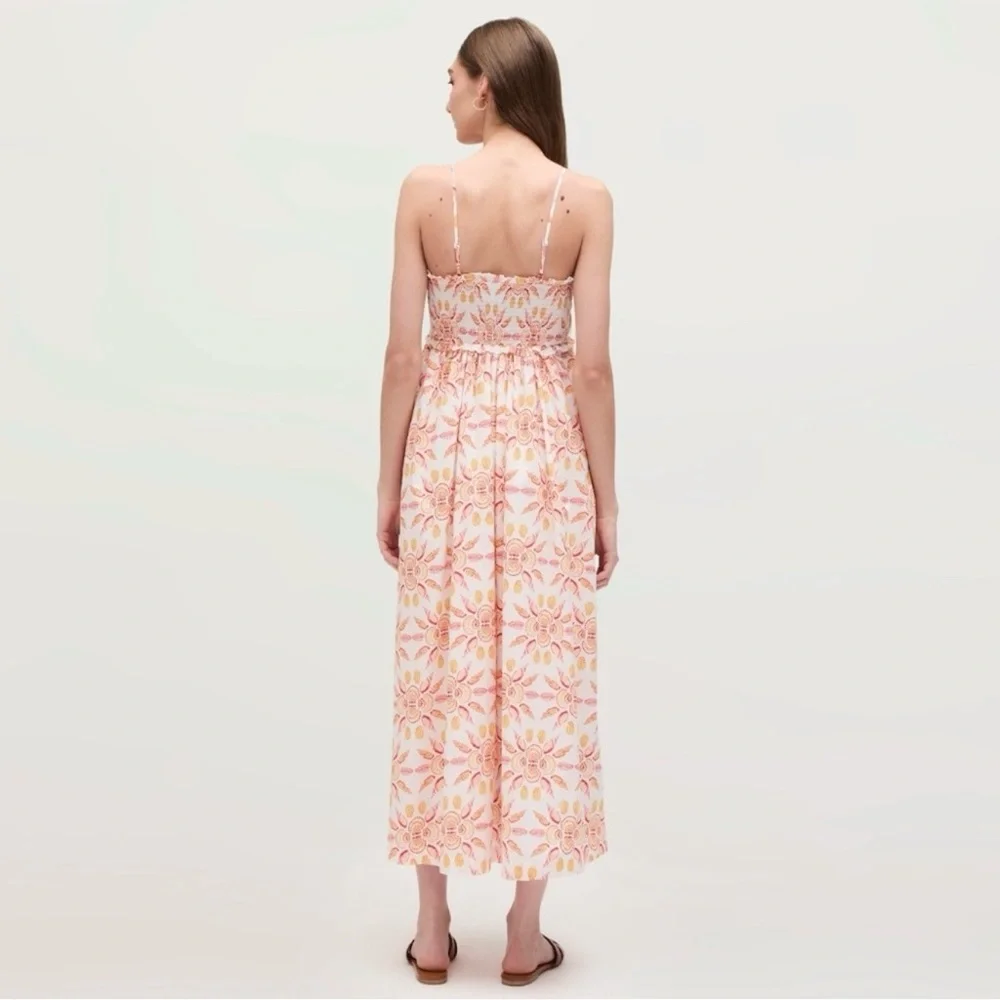 Hill House Home Sydney Nap Dress Orange  Shell Floral Dress - Picture 3 of 11